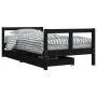 Estructura cama infantil y cajones madera pino negro 80x160 cm de vidaXL, Cunas y camas para niños - Ref: Foro24-834416, Prec...