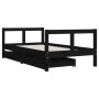 Estructura cama infantil y cajones madera pino negro 80x160 cm de vidaXL, Cunas y camas para niños - Ref: Foro24-834416, Prec...