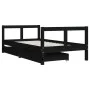 Estructura cama infantil y cajones madera pino negro 80x160 cm de vidaXL, Cunas y camas para niños - Ref: Foro24-834416, Prec...