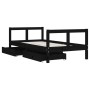 Estructura cama infantil y cajones madera pino negro 80x160 cm de vidaXL, Cunas y camas para niños - Ref: Foro24-834416, Prec...
