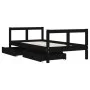 Estructura cama infantil y cajones madera pino negro 80x160 cm de vidaXL, Cunas y camas para niños - Ref: Foro24-834416, Prec...