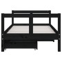 Estructura cama infantil y cajones madera pino negro 80x160 cm de vidaXL, Cunas y camas para niños - Ref: Foro24-834416, Prec...