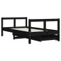 Estructura cama infantil y cajones madera pino negro 80x160 cm de vidaXL, Cunas y camas para niños - Ref: Foro24-834416, Prec...