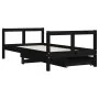 Estructura cama infantil y cajones madera pino negro 80x160 cm de vidaXL, Cunas y camas para niños - Ref: Foro24-834416, Prec...