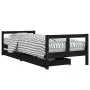 Kinderbettgestell mit Schubladen aus schwarzem Kiefernholz, 80 x 200 cm von vidaXL, Kinderbetten und Betten für Kinder - Ref:...