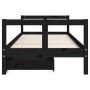 Estructura de cama niños con cajones madera pino negro 80x200cm de vidaXL, Cunas y camas para niños - Ref: Foro24-834407, Pre...