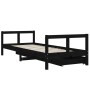 Estructura de cama niños con cajones madera pino negro 80x200cm de vidaXL, Cunas y camas para niños - Ref: Foro24-834407, Pre...