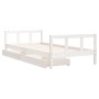 Estructura cama niños con cajones madera pino blanco 90x200 cm de vidaXL, Cunas y camas para niños - Ref: Foro24-834409, Prec...