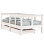 Estructura cama niños con cajones madera pino blanco 70x140 cm de vidaXL, Cunas y camas para niños - Ref: Foro24-834412, Prec...