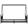 Estructura de cama para niños madera de pino negro 90x200 cm de vidaXL, Cunas y camas para niños - Ref: Foro24-834500, Precio...