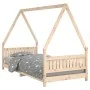 Estructura de cama para niños madera maciza de pino 90x200 cm de vidaXL, Cunas y camas para niños - Ref: Foro24-834498, Preci...