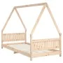 Estructura de cama para niños madera maciza de pino 90x200 cm de vidaXL, Cunas y camas para niños - Ref: Foro24-834498, Preci...