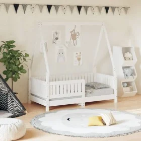White pine wood children's bed frame 70x140 cm by vidaXL, Cribs and beds for children - Ref: Foro24-834502, Price: 143,54 €, ...