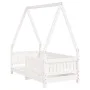 Estructura de cama para niños madera de pino blanco 70x140 cm de vidaXL, Cunas y camas para niños - Ref: Foro24-834502, Preci...