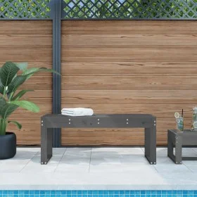 Banco de jardín madera maciza de pino gris 110x38x45 cm de vidaXL, Bancos de jardín - Ref: Foro24-825095, Precio: 80,59 €, De...