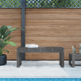 Banco de jardín madera maciza de pino gris 110x38x45 cm de vidaXL, Bancos de jardín - Ref: Foro24-825095, Precio: 81,87 €, De...