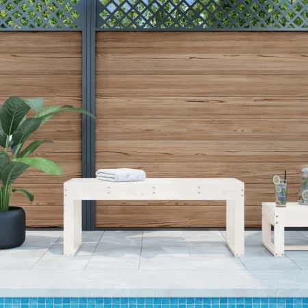 Banco de jardín madera maciza de pino blanco 110x38x45 cm de vidaXL, Bancos de jardín - Ref: Foro24-825094, Precio: 77,44 €, ...