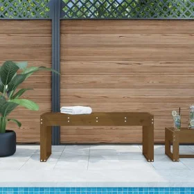 Banco de jardín madera maciza de pino marrón miel 110x38x45 cm de vidaXL, Bancos de jardín - Ref: Foro24-825096, Precio: 80,3...