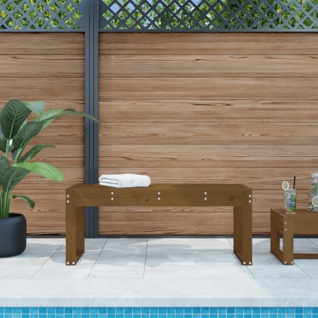 Banco de jardín madera maciza de pino marrón miel 110x38x45 cm de vidaXL, Bancos de jardín - Ref: Foro24-825096, Precio: 81,6...