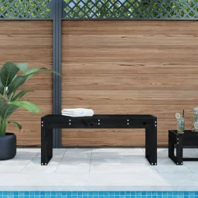 Banco de jardín madera maciza de pino negro 110x38x45 cm de vidaXL, Bancos de jardín - Ref: Foro24-825097, Precio: 66,93 €, D...