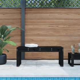 Banco de jardín madera maciza de pino negro 110x38x45 cm de vidaXL, Bancos de jardín - Ref: Foro24-825097, Precio: 67,80 €, D...