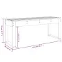 Banco de jardín madera maciza de pino negro 110x38x45 cm de vidaXL, Bancos de jardín - Ref: Foro24-825097, Precio: 66,93 €, D...