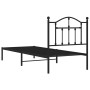 Estructura de cama con cabecero metal negro 80x200 cm de vidaXL, Camas y somieres - Ref: Foro24-353430, Precio: 78,38 €, Desc...