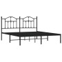 Estructura de cama con cabecero metal negro 160x200 cm de vidaXL, Camas y somieres - Ref: Foro24-353442, Precio: 116,18 €, De...