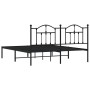 Estructura de cama con cabecero metal negro 160x200 cm de vidaXL, Camas y somieres - Ref: Foro24-353442, Precio: 116,18 €, De...