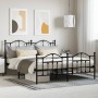 Estructura de cama cabecero y estribo metal negro 160x200 cm de vidaXL, Camas y somieres - Ref: Foro24-353460, Precio: 153,71...