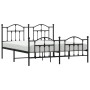 Estructura de cama cabecero y estribo metal negro 160x200 cm de vidaXL, Camas y somieres - Ref: Foro24-353460, Precio: 153,71...
