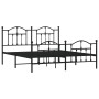 Estructura de cama cabecero y estribo metal negro 160x200 cm de vidaXL, Camas y somieres - Ref: Foro24-353460, Precio: 153,71...