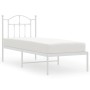 Estructura de cama de metal con cabecero blanco 75x190 cm de vidaXL, Camas y somieres - Ref: Foro24-353478, Precio: 80,59 €, ...