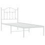 Estructura de cama de metal con cabecero blanco 75x190 cm de vidaXL, Camas y somieres - Ref: Foro24-353478, Precio: 80,59 €, ...