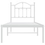 Estructura de cama de metal con cabecero blanco 75x190 cm de vidaXL, Camas y somieres - Ref: Foro24-353478, Precio: 80,59 €, ...
