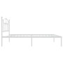 Estructura de cama de metal con cabecero blanco 75x190 cm de vidaXL, Camas y somieres - Ref: Foro24-353478, Precio: 80,59 €, ...