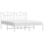 White metal bed frame with headboard 160x200 cm by vidaXL, Beds and slatted bases - Ref: Foro24-353491, Price: 128,42 €, Disc...