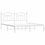 White metal bed frame with headboard 160x200 cm by vidaXL, Beds and slatted bases - Ref: Foro24-353491, Price: 128,42 €, Disc...