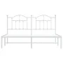 White metal bed frame with headboard 160x200 cm by vidaXL, Beds and slatted bases - Ref: Foro24-353491, Price: 128,42 €, Disc...