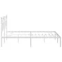 White metal bed frame with headboard 160x200 cm by vidaXL, Beds and slatted bases - Ref: Foro24-353491, Price: 128,42 €, Disc...