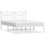 Estructura de cama de metal con cabecero blanca 150x200 cm de vidaXL, Camas y somieres - Ref: Foro24-353490, Precio: 117,30 €...