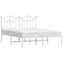 Estructura de cama de metal con cabecero blanca 150x200 cm de vidaXL, Camas y somieres - Ref: Foro24-353490, Precio: 117,30 €...