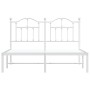 Estructura de cama de metal con cabecero blanca 150x200 cm de vidaXL, Camas y somieres - Ref: Foro24-353490, Precio: 117,30 €...