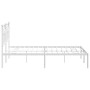 Estructura de cama de metal con cabecero blanca 150x200 cm de vidaXL, Camas y somieres - Ref: Foro24-353490, Precio: 117,30 €...