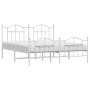 Estructura cama metal con cabecero y estribo blanco 180x200 cm de vidaXL, Camas y somieres - Ref: Foro24-353510, Precio: 154,...