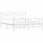 Estructura cama metal con cabecero y estribo blanco 180x200 cm de vidaXL, Camas y somieres - Ref: Foro24-353510, Precio: 154,...