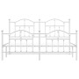 Estructura cama metal con cabecero y estribo blanco 180x200 cm de vidaXL, Camas y somieres - Ref: Foro24-353510, Precio: 154,...