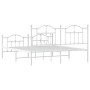 Estructura cama metal con cabecero y estribo blanco 180x200 cm de vidaXL, Camas y somieres - Ref: Foro24-353510, Precio: 154,...