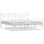 Estructura cama metal con cabecero y pie cama blanco 193x203 cm de vidaXL, Camas y somieres - Ref: Foro24-353512, Precio: 126...