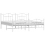 Estructura cama metal con cabecero y pie cama blanco 193x203 cm de vidaXL, Camas y somieres - Ref: Foro24-353512, Precio: 126...